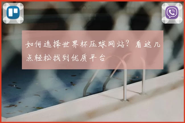 如何选择世界杯压球网站?看这几点轻松找到优质平台