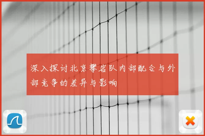 深入探讨北京攀岩队内部配合与外部竞争的差异与影响